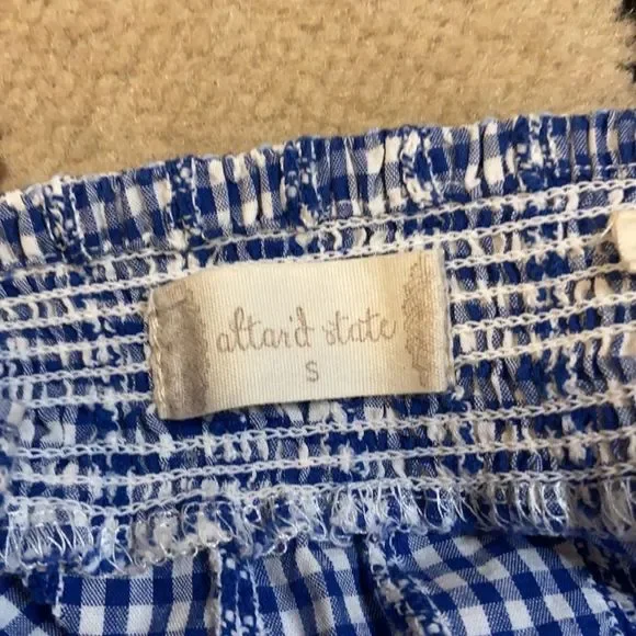 Altar’d state blue and white gingham picnic blouse - Picture 9 of 9